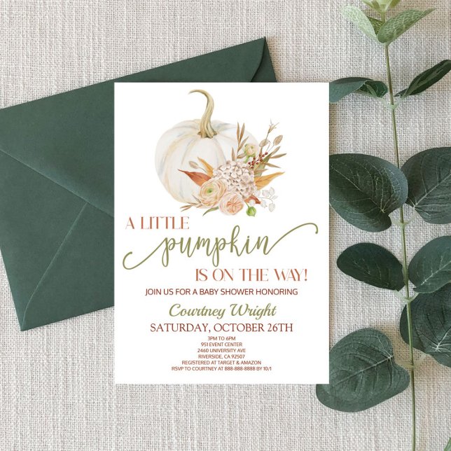 Invitación ¡Hay Una Calabaza En Camino! Baby Shower (Subido por el creador)