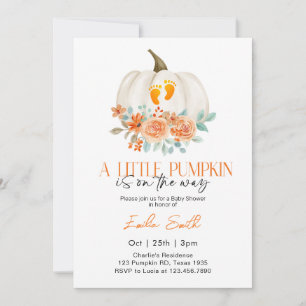 Invitación Hay Una Calabaza En Camino Caer Ducha De Bebé