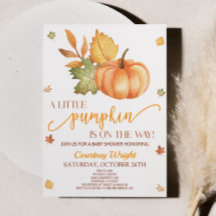¡Hay Una Calabaza En Camino! Invita Baby Shower