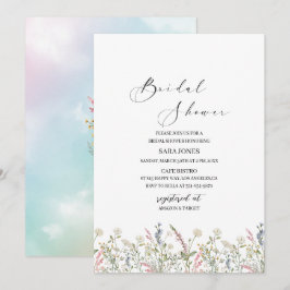 Invitación Hay una flor silvestre en el camino de la acuarela