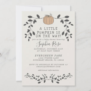 Invitación Hay una pequeña calabaza en camino de la ducha neu