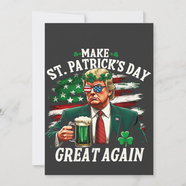 Invitación Haz de nuevo grande el día de San Patricio Trump (Anverso)