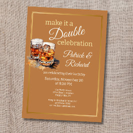 Invitación Haz que sea un vaso de whisky de doble celebración