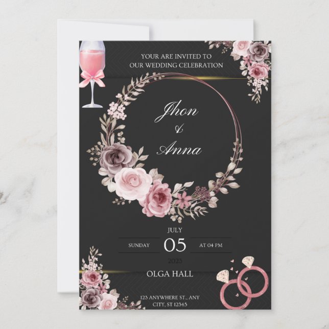 Invitación Haz tu día de boda más mágico (Anverso)