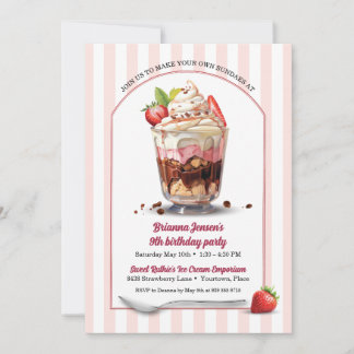 Invitación Haz tu propia fiesta de cumpleaños de helados