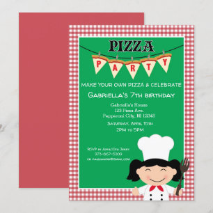 Invitación Haz tu propia fiesta de cumpleaños de pizza