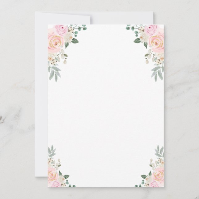 Invitación Haz Tu Propio Juego Champán Fiesta Floral (Anverso)