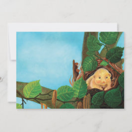 Invitación Hazel dormouse comiendo avellanas