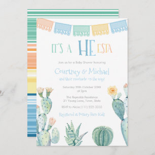 Invitación HE-esta Parejas Mexicanas Baby Shower For Boy