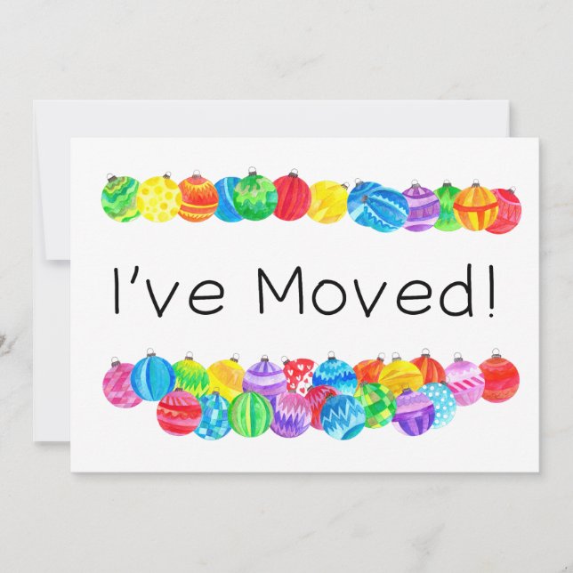Invitación He movido/nueva dirección , burbujas acuarelas (Anverso)