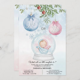 Invitación He or She? Festive Christmas Gender Reveal Party 