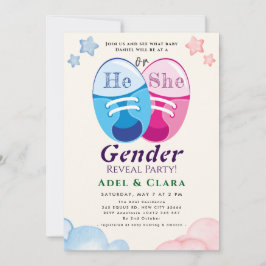 Invitación He or She Gender Reveal Invitation