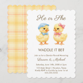 Invitación He or She WADDLE IT BE? Gender Reveal Invitation