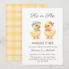 Invitación He or She WADDLE IT BE? Gender Reveal Invitation