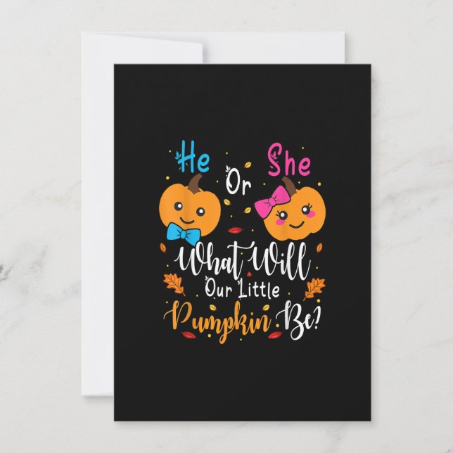 Invitación He Or She What Will Our Little Pumpkin Be Thanksgi (Anverso)