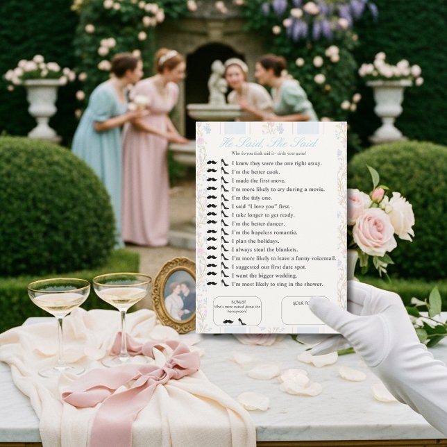 Invitación He Said, She Said Bridal shower Floral Game (He Said, She Said Bridal shower Floral Game)