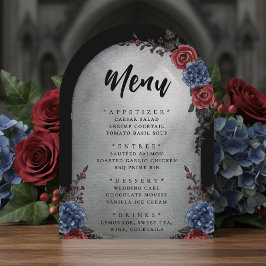 Invitación Headstone Floral Gothic Wedding Menu