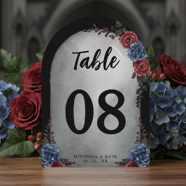 Invitación Headstone Floral Gothic Wedding Table Number