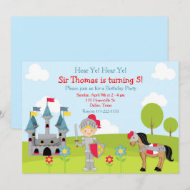 Invitación Hear Ye Blonde Cute Knight Birday Party