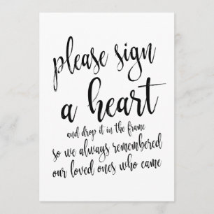 Invitación Heart Drop Guest Book Rótulo Boda asequible