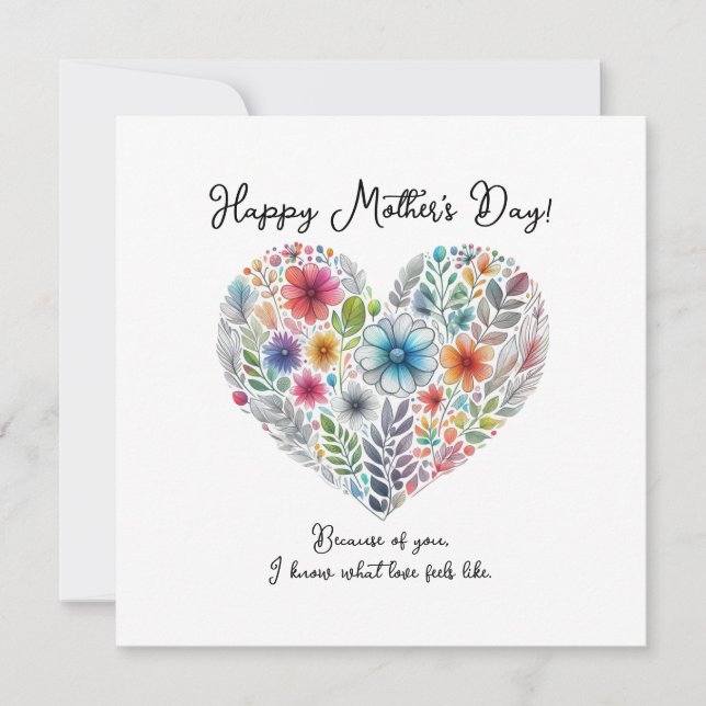 Invitación Heart Shape Happy Mother’s Day (Anverso)