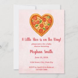 Invitación Heart Shaped Pizza Baby Shower Invitation