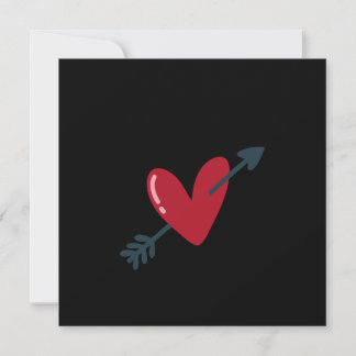 Invitación Heart With Arrow Valentine Minimal T-Shirt