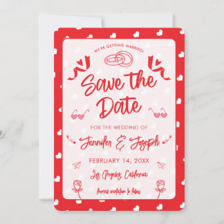 Invitación Hearts Happy Valentine’s Day Modern Love Pattern