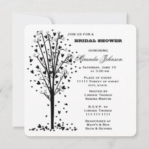 Invitación Hearts Tree Bridal Shower