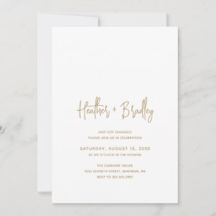 Invitación Heather Elegant Gold Modern Engagement Party