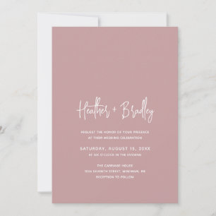 Invitación Heather Elegant Rosa  Boda modernista