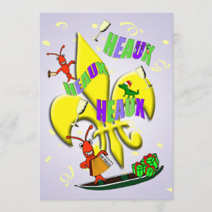 Invitación Heaux, Heaux, fiesta de Navidad de Heaux Cajun