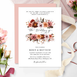 Invitación Heaven in Rosa con Boda de flores