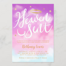 Heaven Sent Angel Gold Halo Baby Shower Pink
