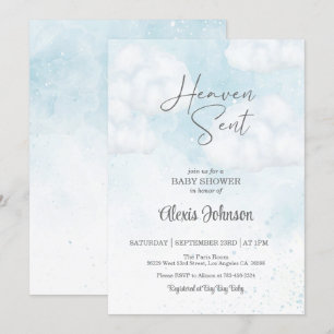 Invitación Heaven Sent Baby Shower (Boy)