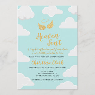 Invitación Heaven Sent Boy Baby Shower