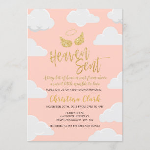 Invitación Heaven Sent Chica Baby Shower