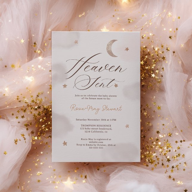 Invitación Heaven sent gender neutral moon stars Invitation (Heaven sent gender neutral moon stars Invitation)