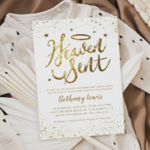 Heaven Sent Gold Gender Neutral Baby Shower