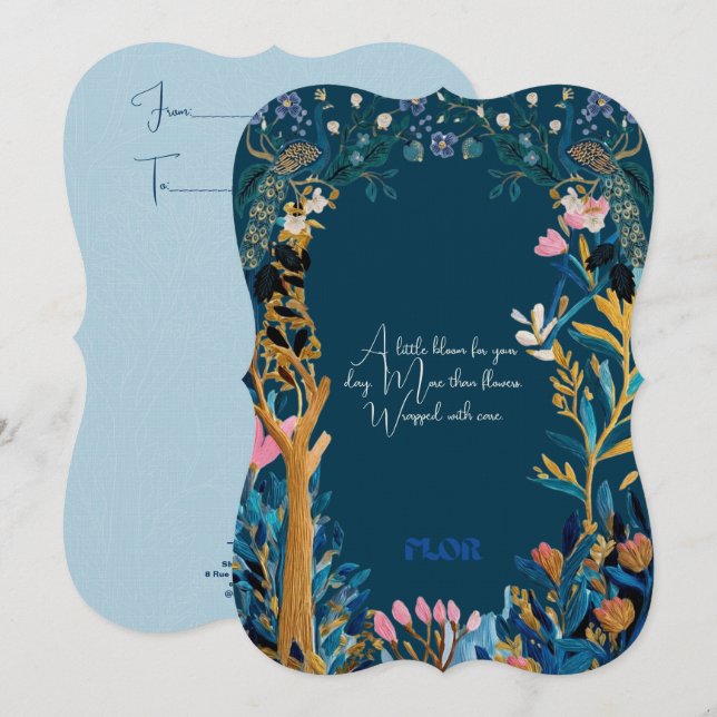 Invitación Heaven Signature Florist Message Card (Anverso / Reverso)