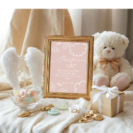 Invitación Heavenly baby shower Pink Pacifier Hunt game