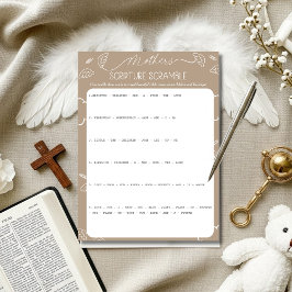 Invitación Heavenly Beige Mother's Scripture Scramble Game