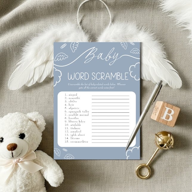 Invitación  Heavenly Blue Baby Word Scramble Game   (Heavenly Blue Baby Word Scramble Game )