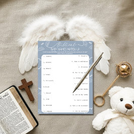 Invitación Heavenly Blue Biblical Baby Names Match-Up