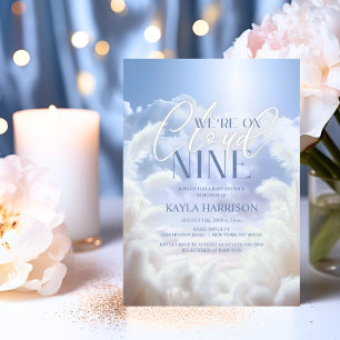 Invitación Heavenly On Cloud Nueve 9 Pampas Baby Shower
