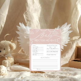 Invitación Heavenly Pink Baby Predictions & Advice Card