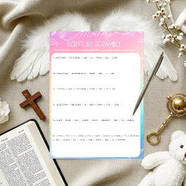 Invitación Heavenly Rainbow Mother's Scripture Scramble Game