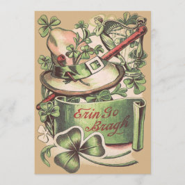 Invitación Hebilla de trébol Sombrero Tubo Garrote