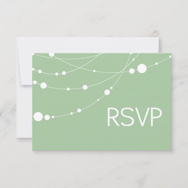Invitación Hebras con Estilo RSVP menta blanco (Anverso)