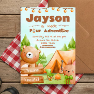 Invitación Hecha Cuatro Aventuras - Camping